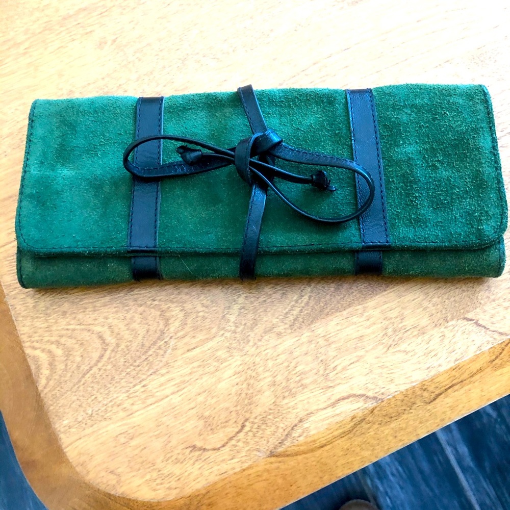 Suede travel pouch from Italy